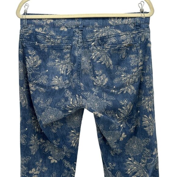 LRL Lauren Jeans Co. Ralph Lauren Floral Blue Denim Skinny Jeans Womens 6 - Picture 5 of 8
